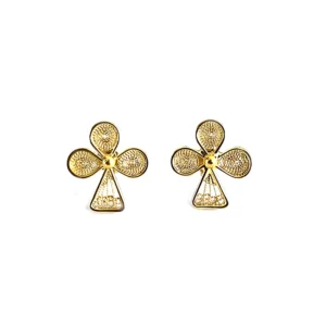 Boucle d'Oreille Trèfle 3 Feuilles Filigranées