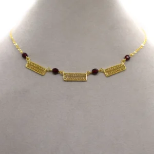 Collier Rectangles Filigranés Grenats